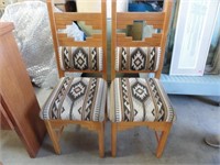 2 Stone Creek Native American Style Wooden Chairs