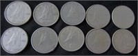 10 PC. CAD .10 Cent Coins 1940 / 43 / 56 / 60