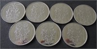 7 Pc. 1952 - 2002 RCM .50c coins Ascension P