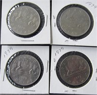 4 Pc. CAD Voyageur 1979 $ 1 Coins