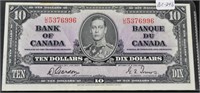 1937 CAD $10 Bill Gordon /Towers