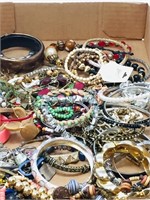 flat of colorful costume jewellry