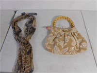 Brand new purse & animal print scarf