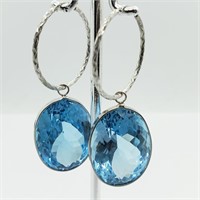 $4000 14K Blue Topaz Earrings