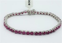 Sterling Silver Ruby (7cts) Tennis Bracelet