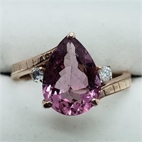 $3500 14K Tourmaline  Diamond Ring