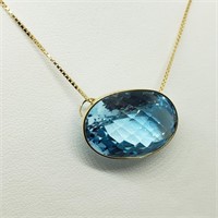 $4500 14K Blue Topaz Necklace