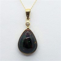 14K Yellow Gold Enhanced Black Opal (5cts)