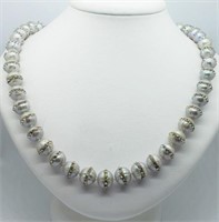 Sterling Silver Freshwater Pearl Crystal Accented