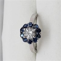 10K White Gold Diamond (0.53cts) Sapphire