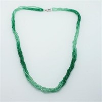 Sterling Silver Graduated Green Agate