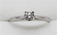 10K White Gold Diamond (0.22cts) Solitaire Ring