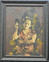 Sidney Gross Portrait of a Woman Smoking O/C