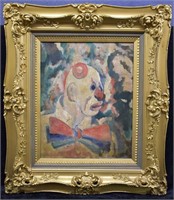 Everett Shinn Portrait of a Clown O/C