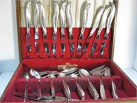 BOX OF FLATWARE SET Forks, Knives, Spoons Rogers