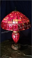 Red Art Glass Table Lamp