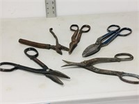 flat of vintage snips & shears