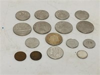 bag of assorted Canadian coins