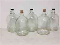 5 clear glass jugs- 1 U.S  gallon each