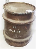 re-sealable metal drum - dry stock 1948