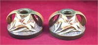 (2) Roseville Zephyr Lily Candle Stick Holders