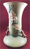 Roseville Green Apple Blossom Vase