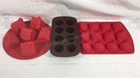 Group of silicone 3 baking molds