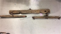 Primitive antique double horse yoke