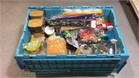 Large plastic GM tote full of crafting beads pipe