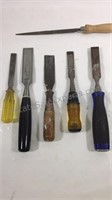 Assortment of wood chisels