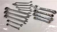 Assortment of mostly craftsman wrenches