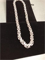 14KT WHITE GOLD HANDCRAFTED DIAMOND INLAID CHAIN