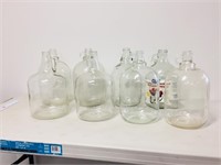8 clear glass jugs - 1 U.S  gallon each