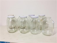 8 large glass jars - 4 litres each