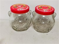 Kraft peanut butter jars- Bear head shape-2pcs