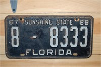 Florida Lincese Plate Sunshine State 1967-68