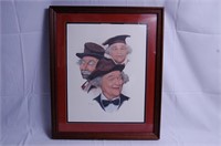 Red Skelton Litograph by Jim Howle Framed