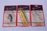 3 Vintage Vortex Fishing Lures in the box