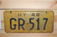 New York License Plate 1948