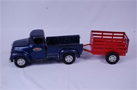 Tonka Truck Ford, Blue with Red Tag Along Trailer