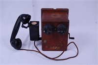 Western Electric Hand Crank Wooden Telephone