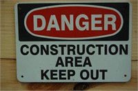 DANGER Construction Area Keep Out Sign