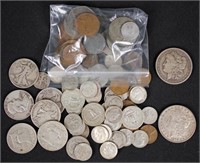 $10.20 Face 90% Silver U.S. Coins, Pennies Foreign