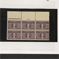 US Stamps #325 Mint Hinged Plate Block 6 CV $950