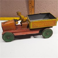 Early Tin Wind Up Toy Car with Driver