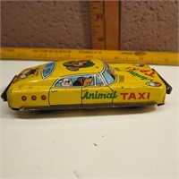 Animal Taxi Tin Toy Car