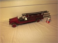 LARGE ANTIQUE METAL TOY FIRE TRUCK