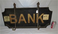 CAST IRON DOUBLE SIDED BANK SIGN