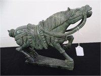 STONE CARVED CHINESE WAR HORSE STATUARY