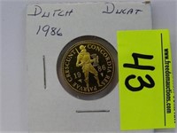1986 DUTCH DUCAT GOLD COIN - BU
